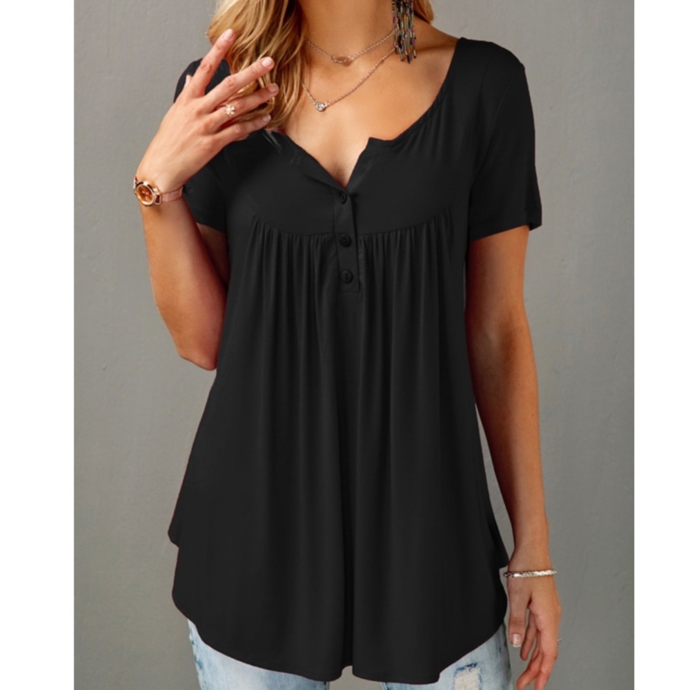 Short Sleeve Top In Black